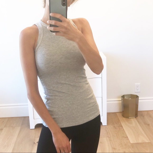 GALVESTON Gray Ribbed High Neck Tank - Picture 8 of 8